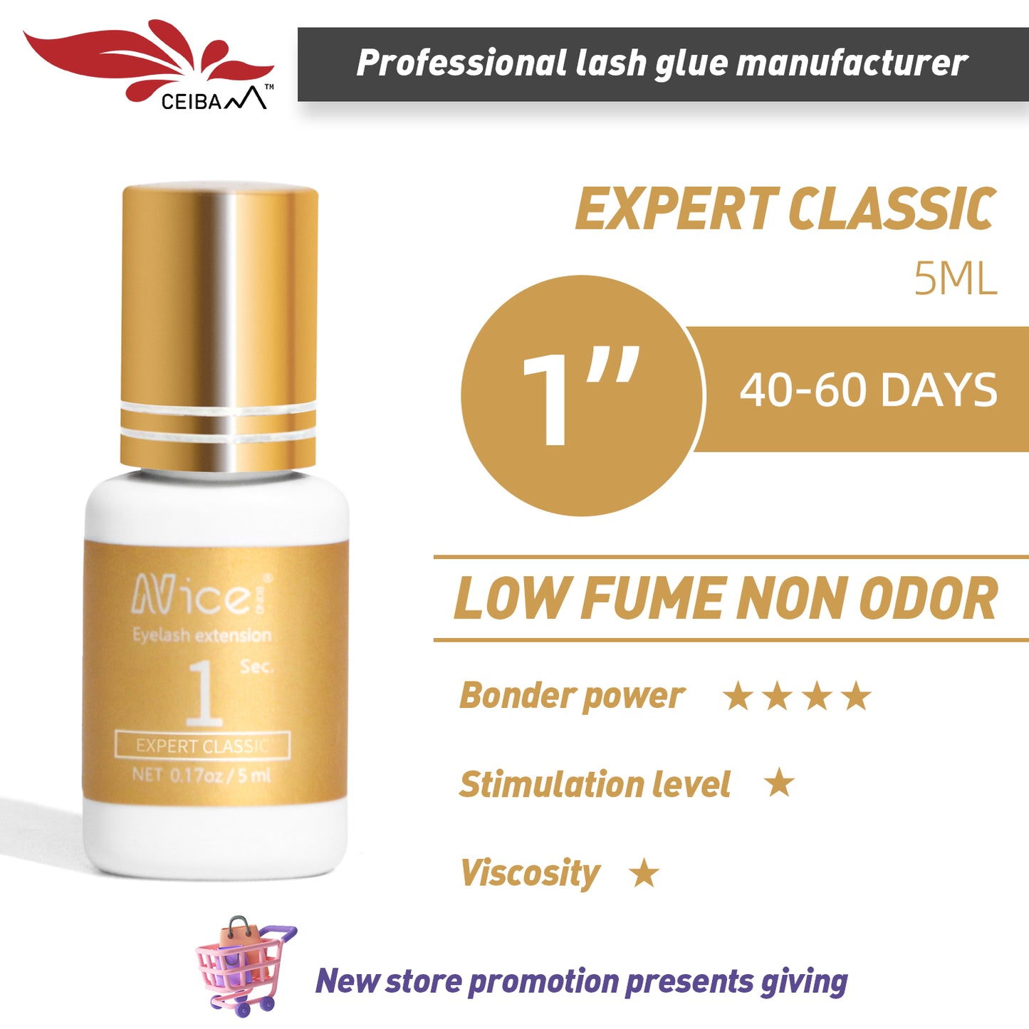 NICE BOND Expert Classic 1 Sec Low Stimulation Lash Extension Glues