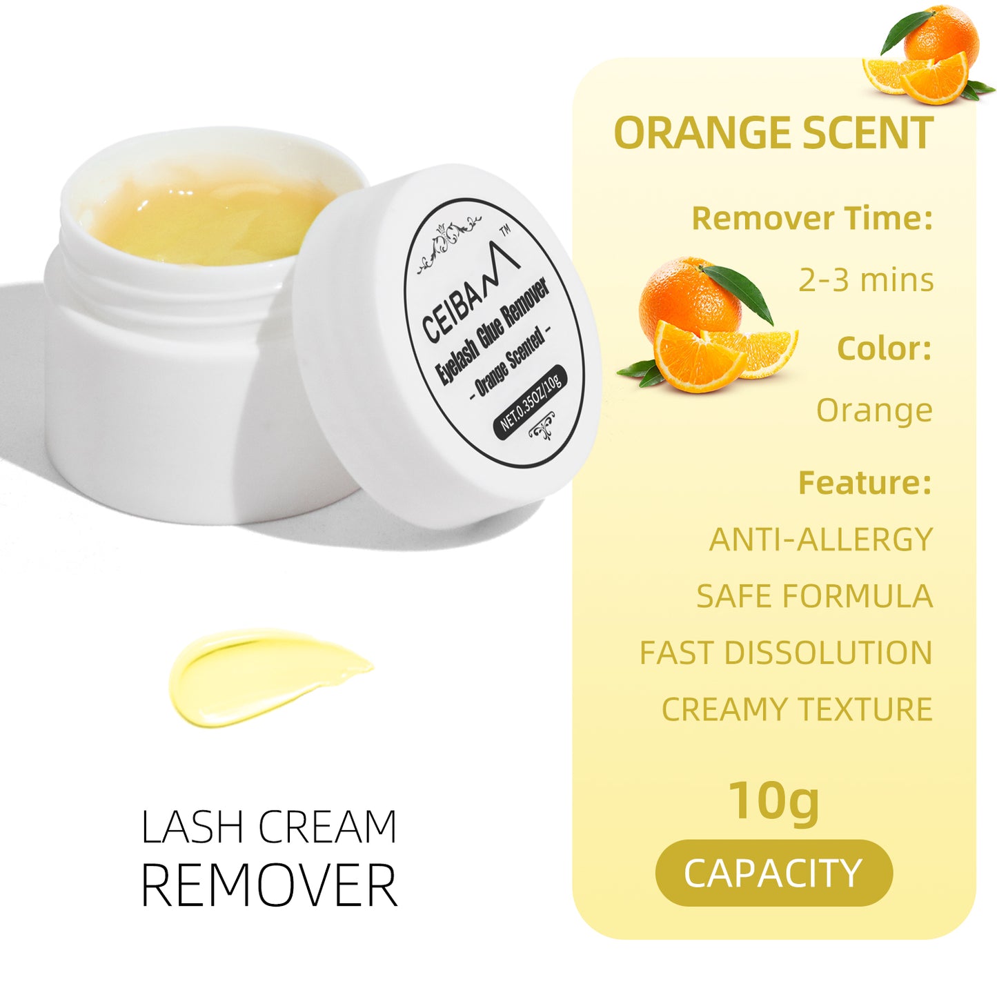 CEIBAM Creamy Orange Scent Eyelash Glue Removal
